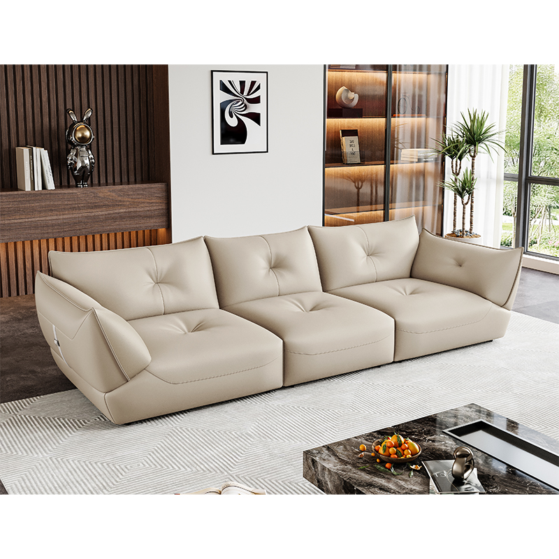 Q Elastic Cute Leather Sofa Zero Pressure Wrapping Shaping Lazy Friendly Sofa