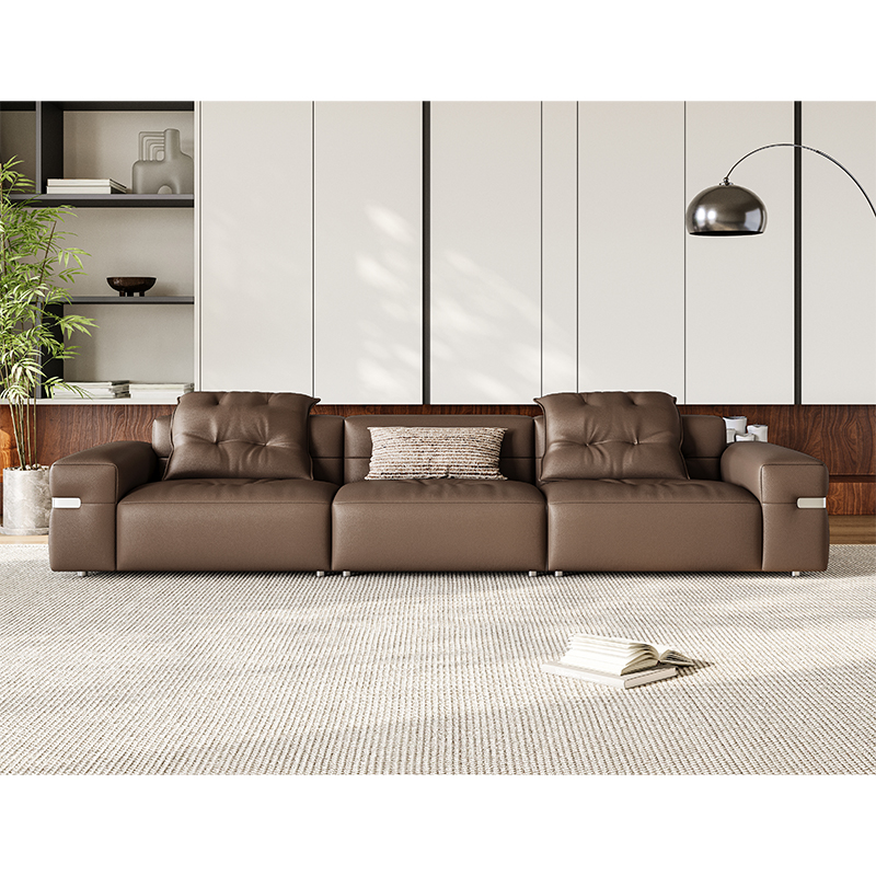 Modern Simple Leather Sofa Is Elegant And Solemn