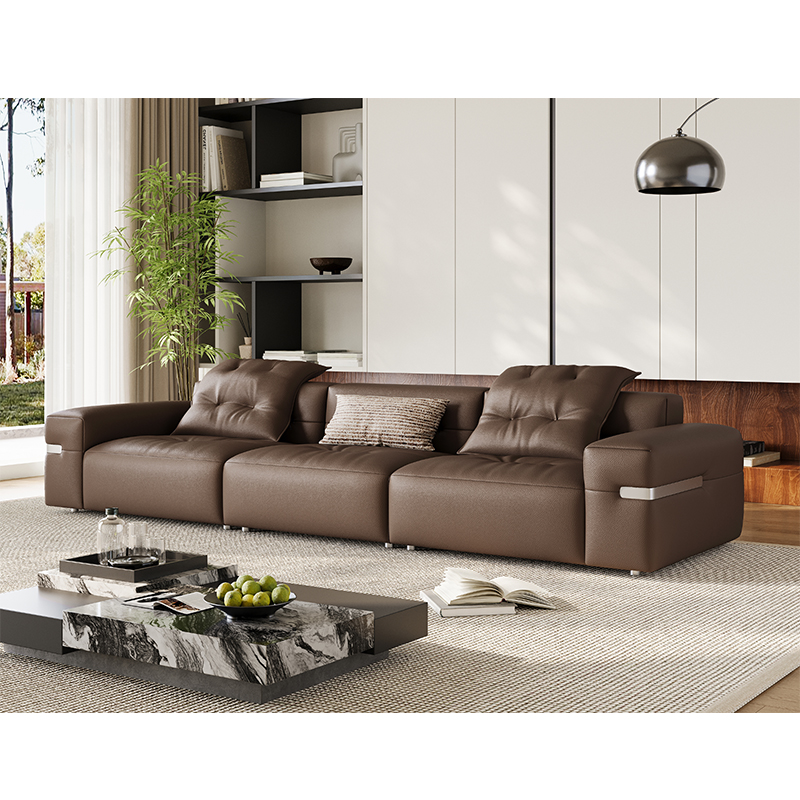 Modern Simple Leather Sofa Is Elegant And Solemn