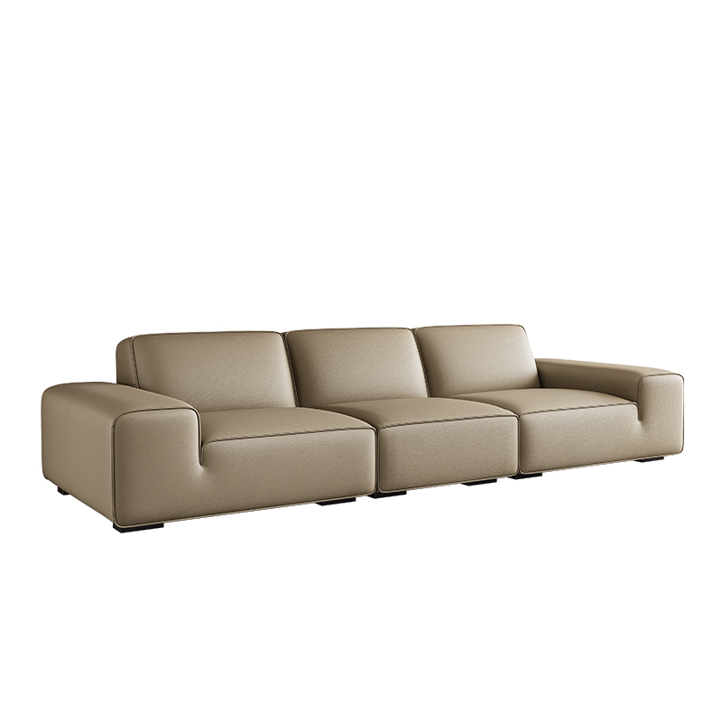 Domineering Hard-Core Leather Sofa With Widened Seat, Comfortable And Practical Sofa