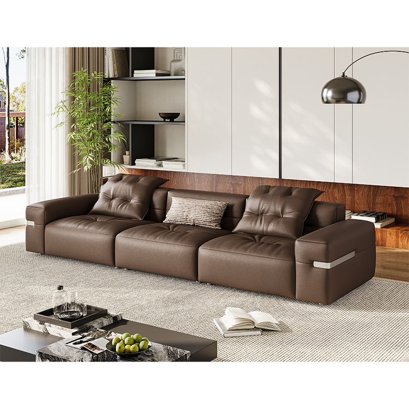 Modern Simple Leather Sofa Is Elegant And Solemn
