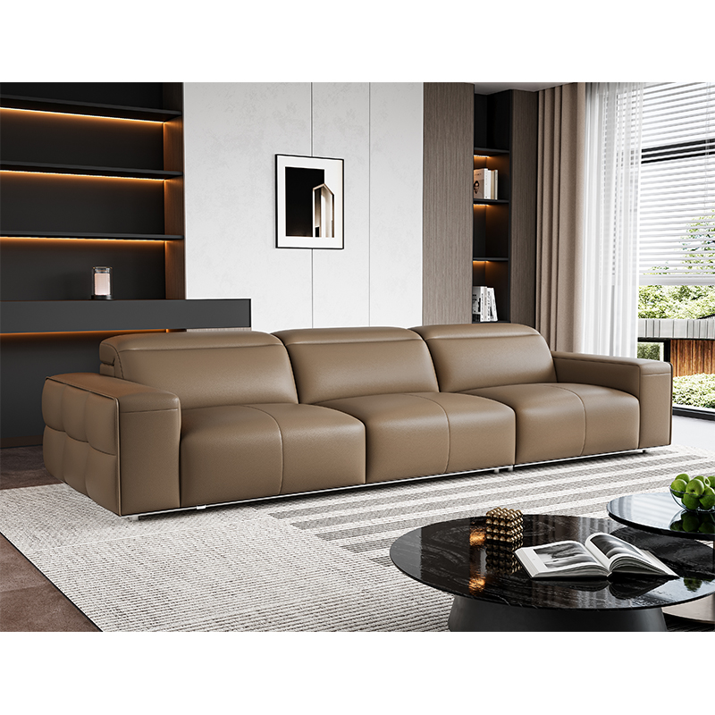 Modern Minimalist Leather Sofa Chinese Style Functional and Practical Sofa