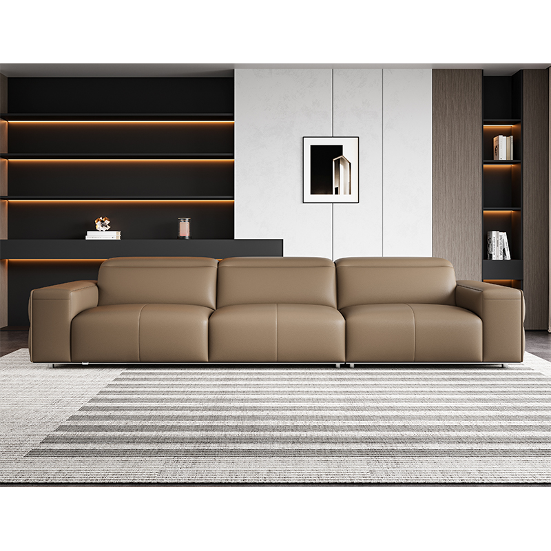 Modern Minimalist Leather Sofa Chinese Style Functional and Practical Sofa