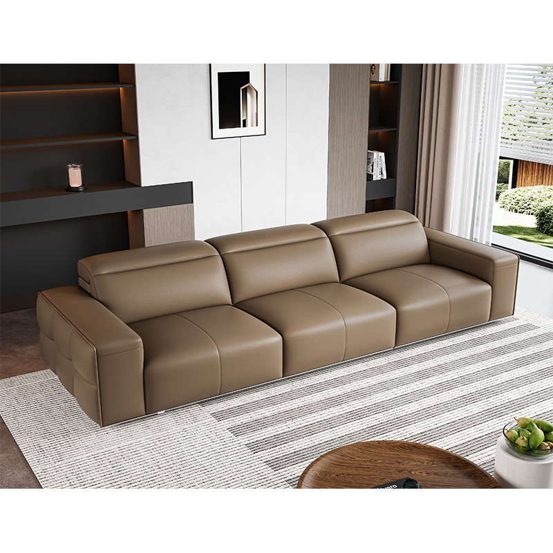 Modern Minimalist Leather Sofa Chinese Style Functional and Practical Sofa
