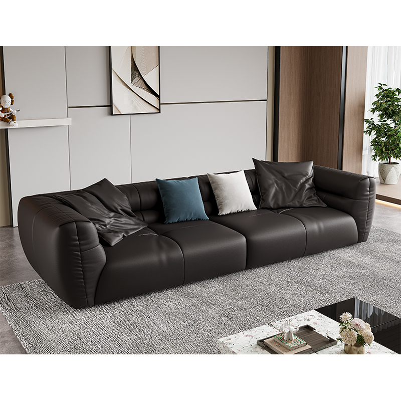 Italian Light Luxury Retro Leather Sofa
