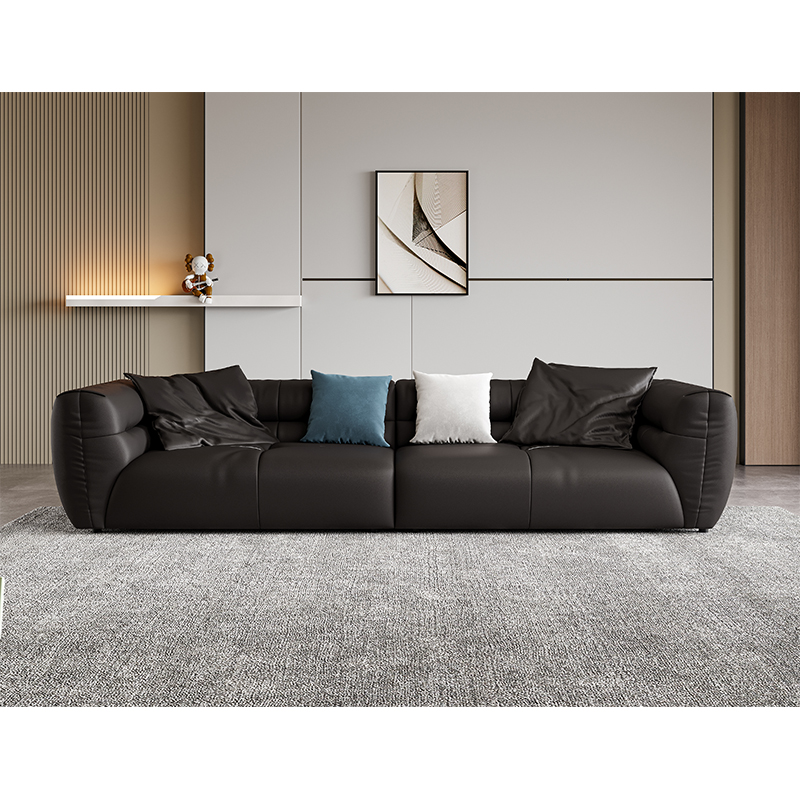 Italian Light Luxury Retro Leather Sofa