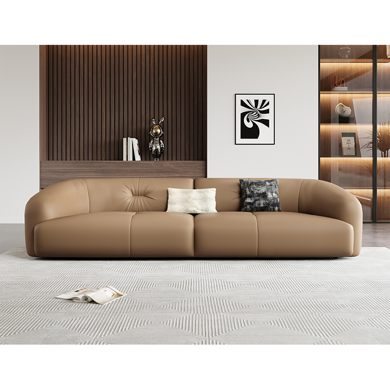 Italian Light Luxury Retro Leather Sofa