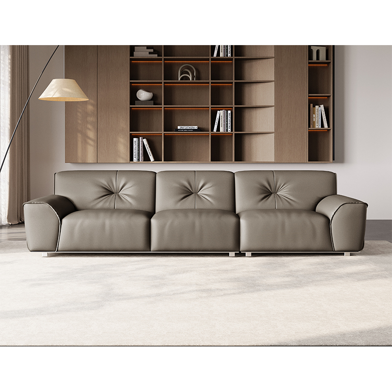 How can a modern simple medium thick leather sofa enhance your sitting and sleeping experience?