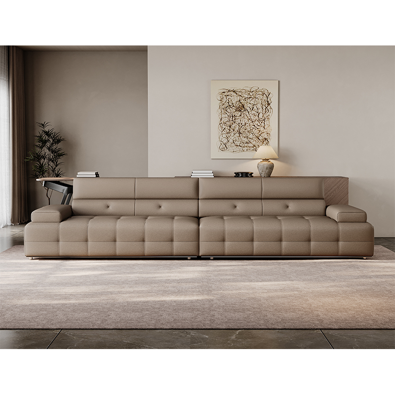 Italian Light Luxury Retro Leather Sofa