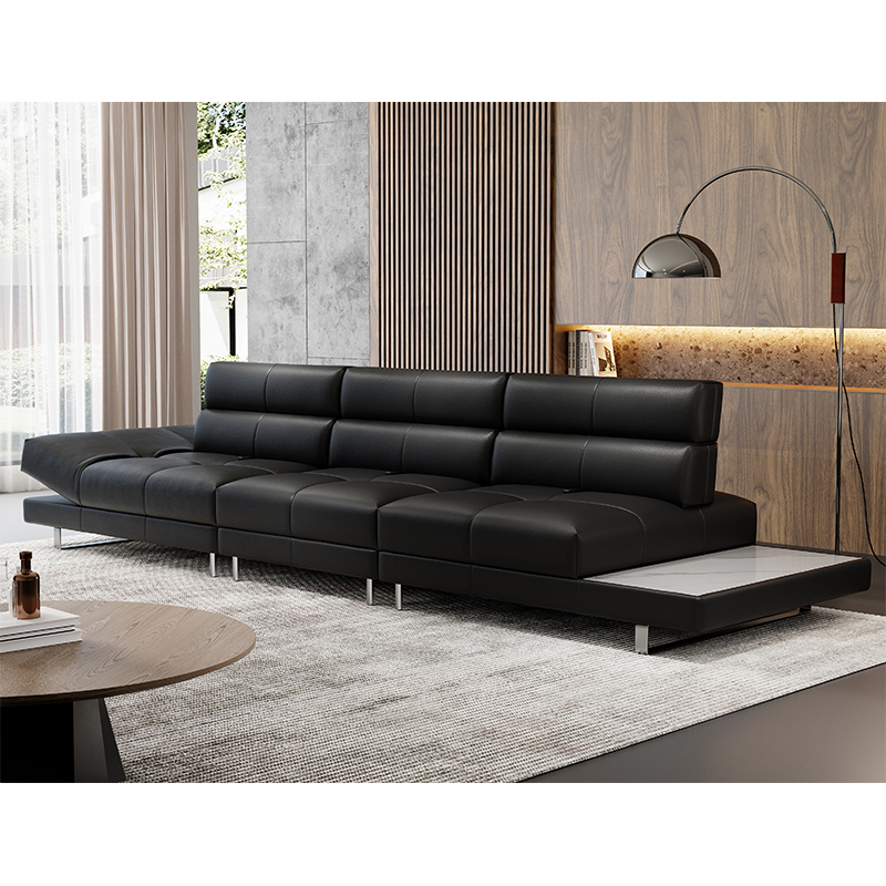 Italian Minimalist Classical Modular Leather Sofa