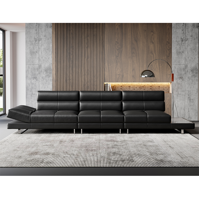 Italian Minimalist Classical Modular Leather Sofa