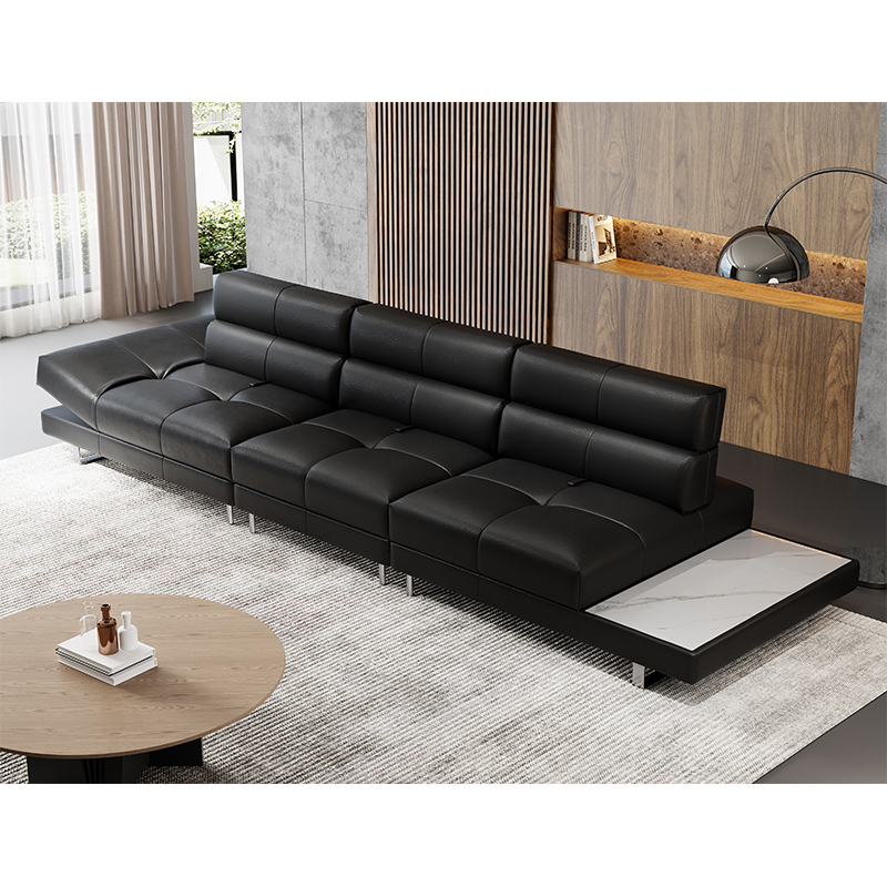 Italian Minimalist Classical Modular Leather Sofa