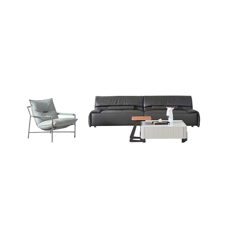 Italian Minimalist, Modern Vintage Lazy Leather Sofa