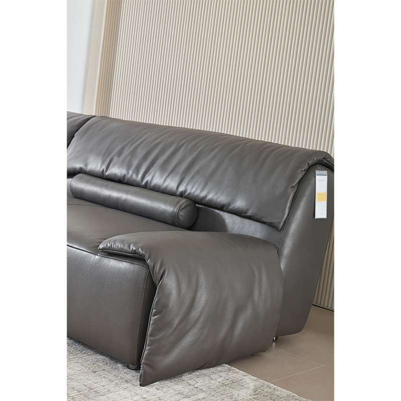 Italian Minimalist, Modern Vintage Lazy Leather Sofa