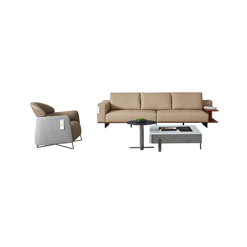 Italian Minimalist, Modern Light Luxury Leather Sofa