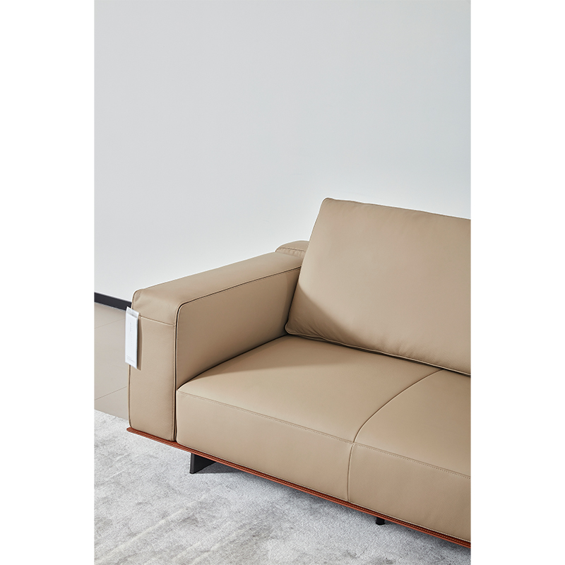 Italian Minimalist, Modern Light Luxury Leather Sofa