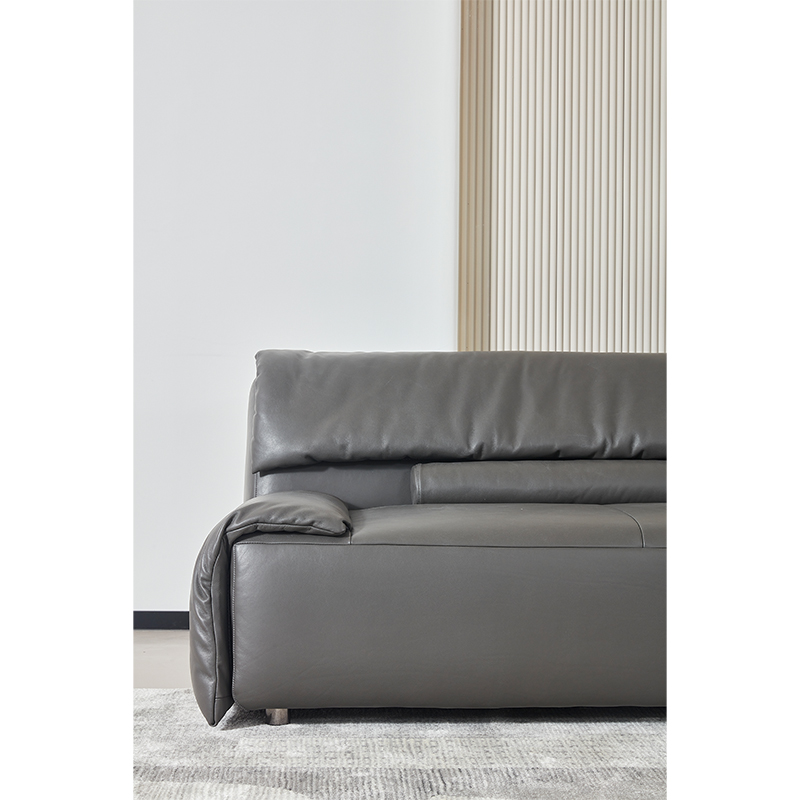 Italian Minimalist, Modern Vintage Lazy Leather Sofa