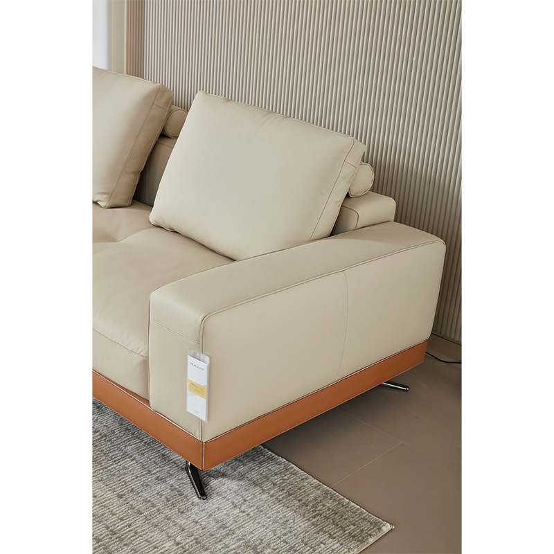 Modern Minimalist Stylish Retro Leather Sofa