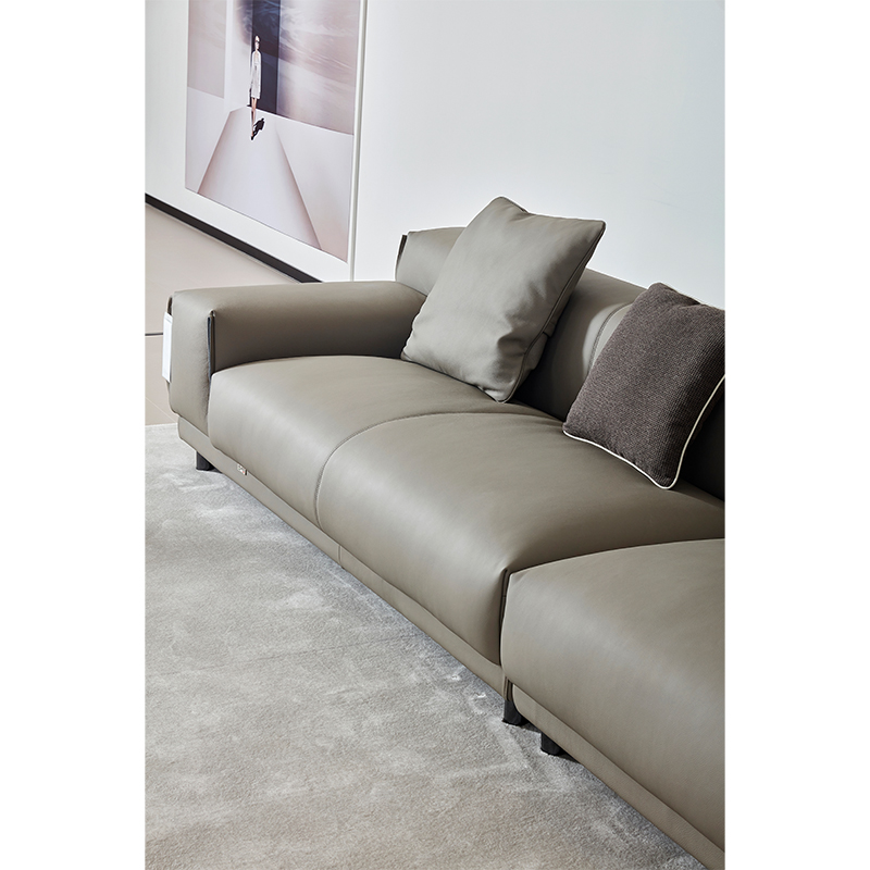 Modern Simple Straight Row Special-shaped Leather Sofa