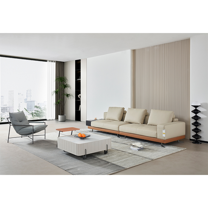 Modern Minimalist Stylish Retro Leather Sofa