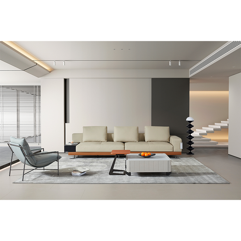 Modern Minimalist Stylish Retro Leather Sofa