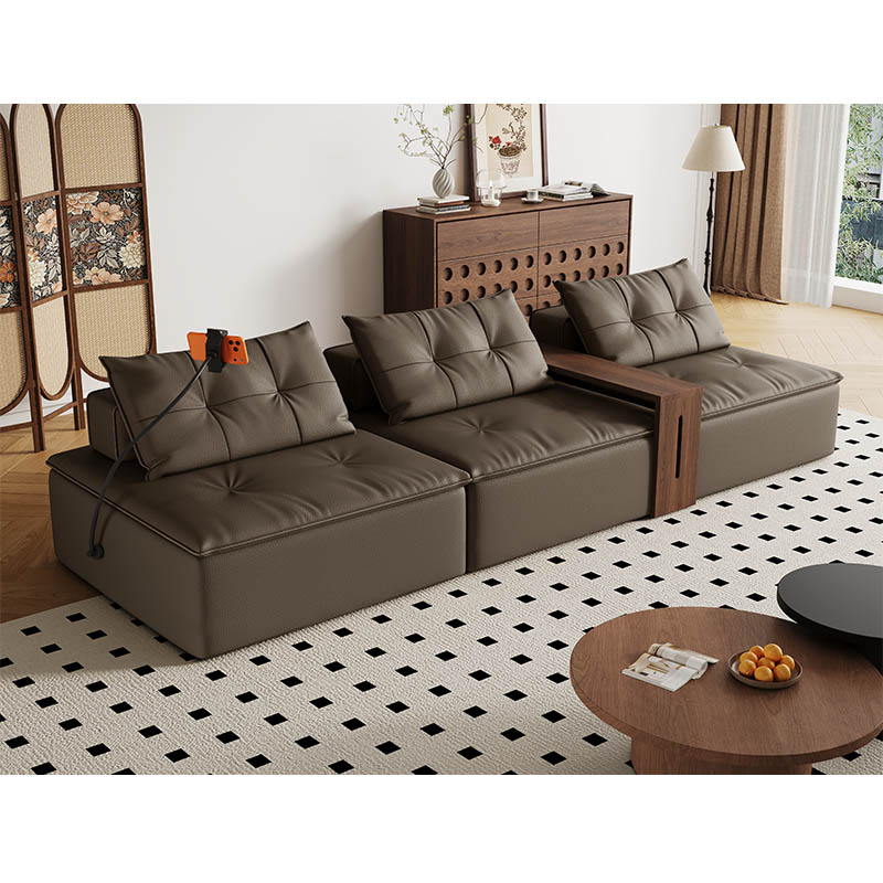 Modern Minimalist Stylish Light Luxury Genuine Leather Sofa