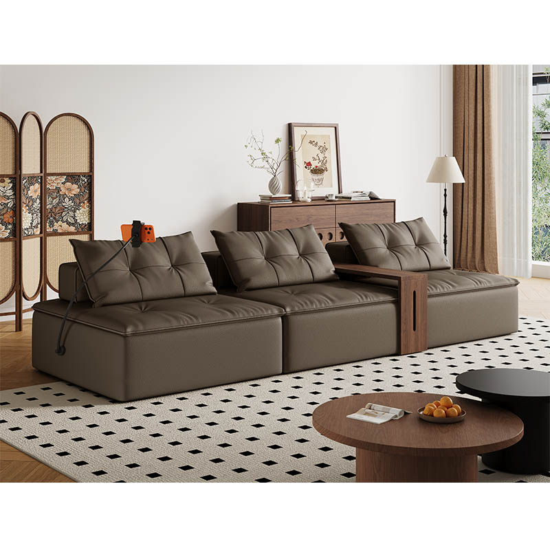 Modern Minimalist Stylish Light Luxury Genuine Leather Sofa