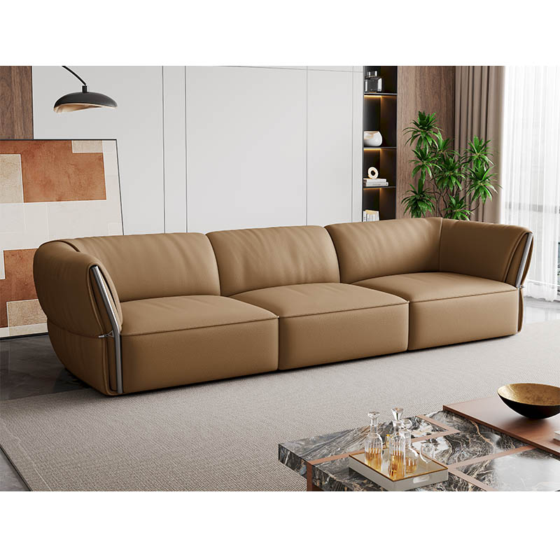 Italian Minimalist Retro-Style Luxury Belted Sofa